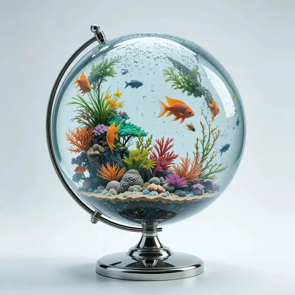 Bể cá thủy tinh cao cấp có chân đế gỗ