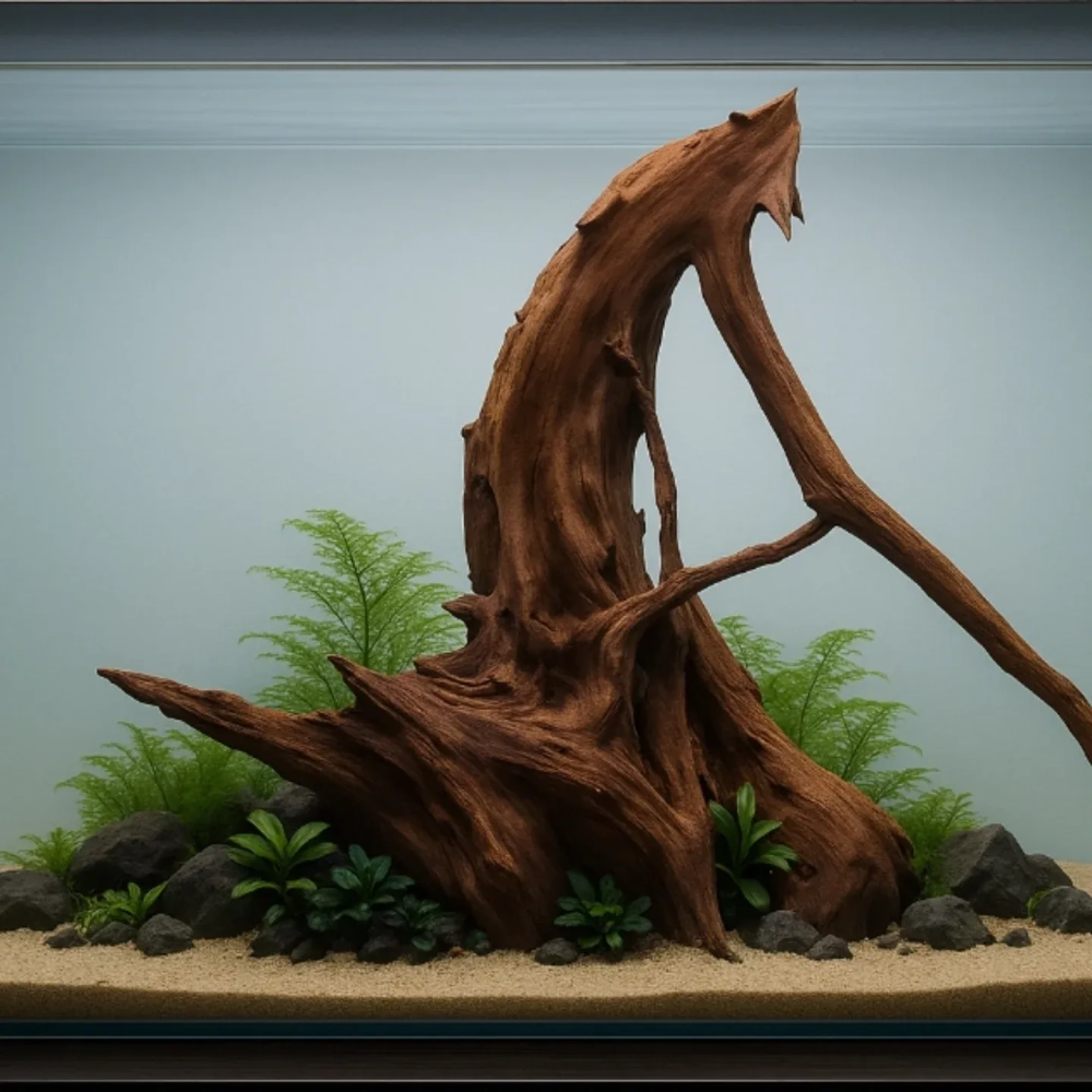 Mẫu bể cá sử dụng lũa thủy sinh phong cách bonsai