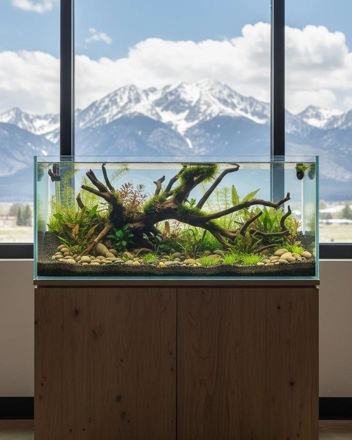 Hình ảnh lũa thủy sinh rêu bám xanh mướt tự nhiên