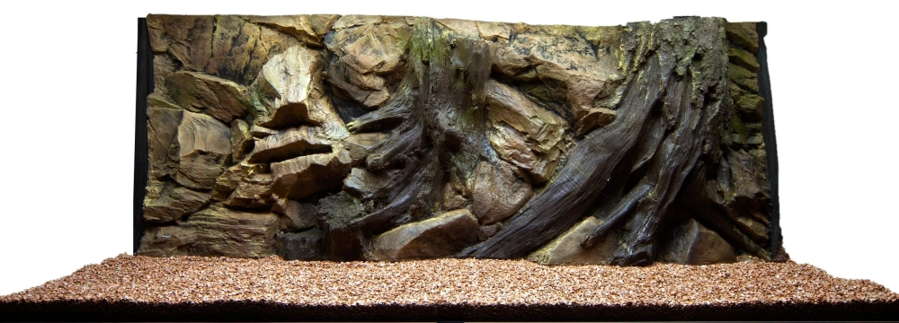 Hình ảnh bể cá cảnh sử dụng sơn nền 3D vân đá