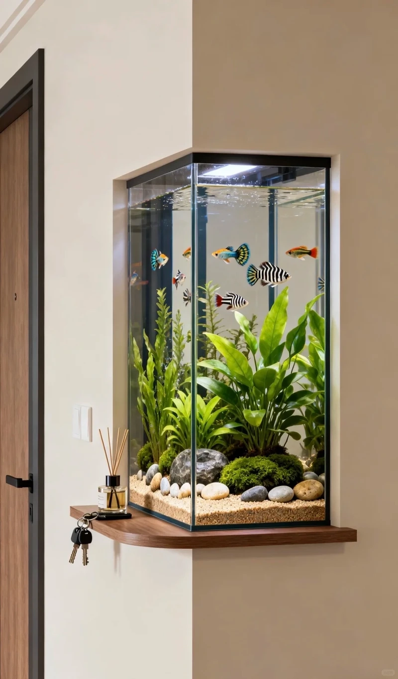 Gợi ý setup bể cá âm tường nước mặn chuyên nghiệp