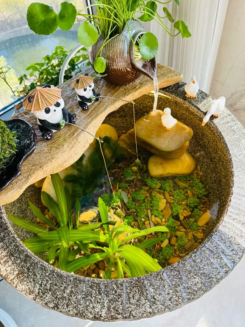 Không gian thiền tĩnh với hồ thủy sinh phong cách zen nhật