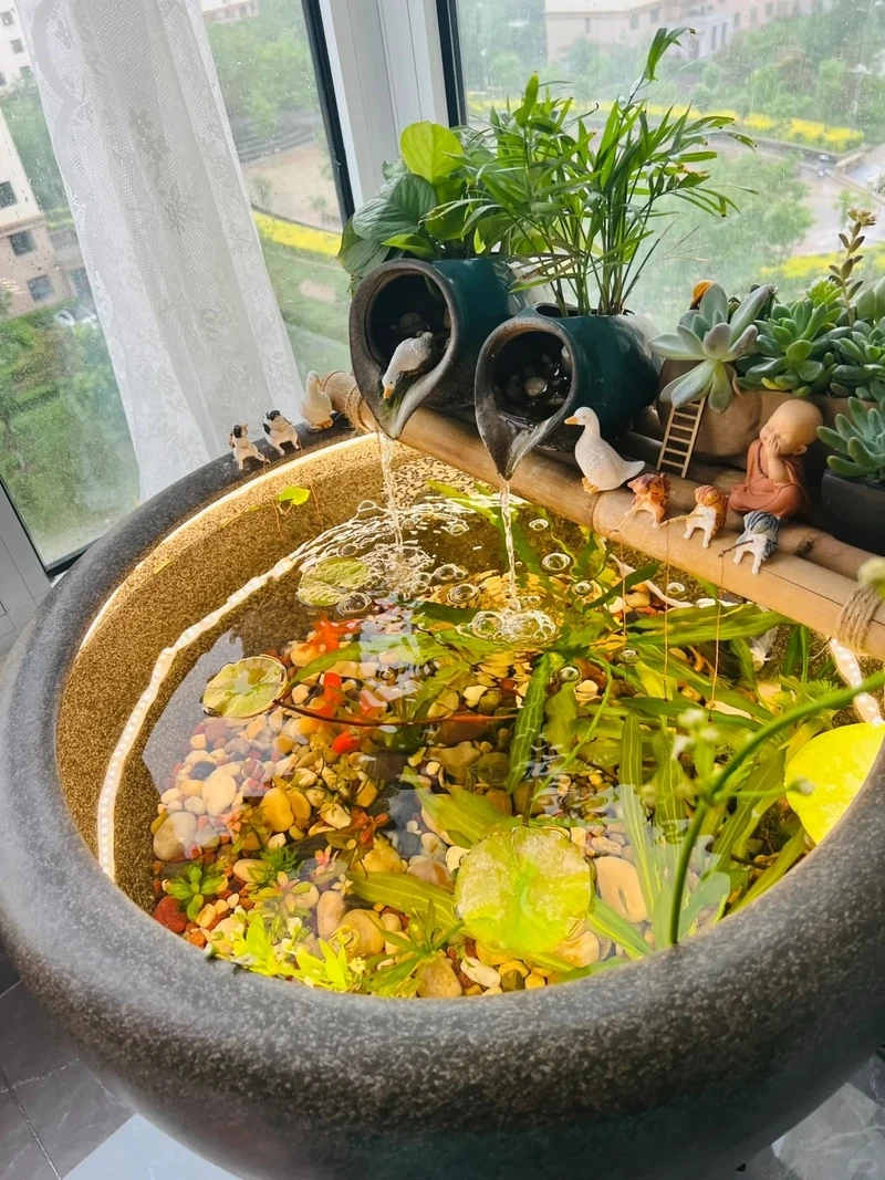 Không gian tinh tế với bể cá zen sang trọng