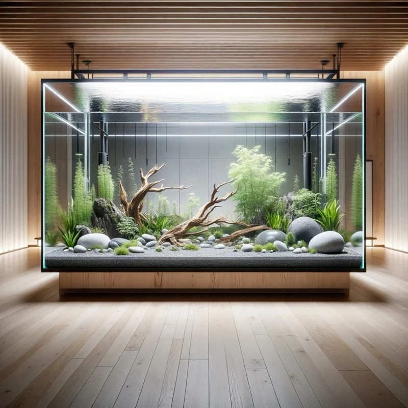 Decor nhà cực chất với hồ thủy sinh trang trí kiểu nhật