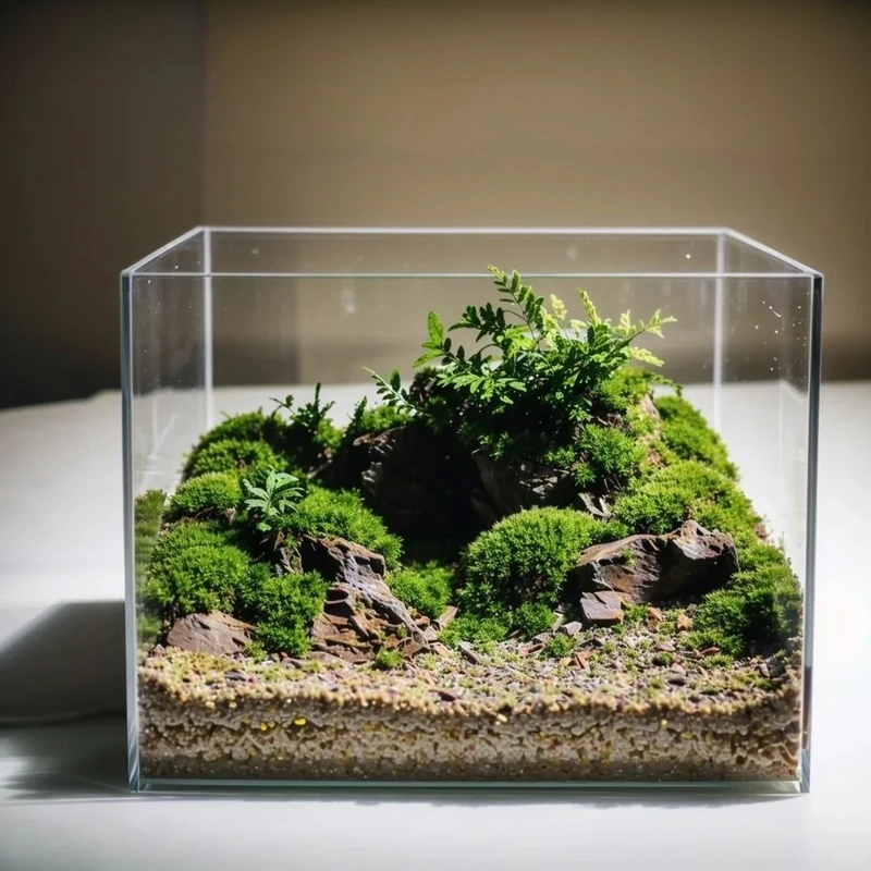 Góc chill nhỏ xinh với hồ thủy sinh rêu mini